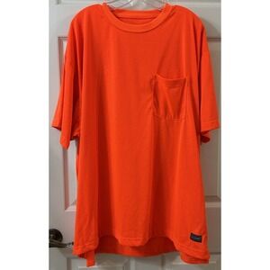 C.E Schmidt Workwear Short Slv Tee Men's 3XL Safety Orange Pocket Logo EUC